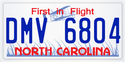 NC license plate DMV6804