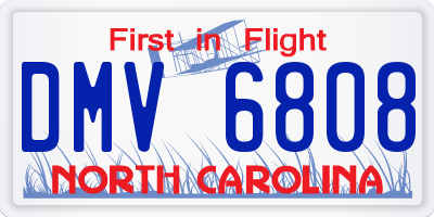 NC license plate DMV6808