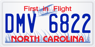 NC license plate DMV6822