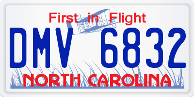 NC license plate DMV6832