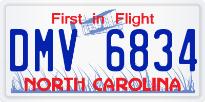 NC license plate DMV6834