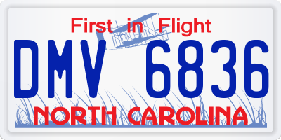 NC license plate DMV6836