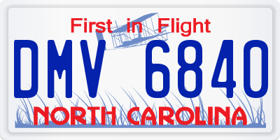 NC license plate DMV6840