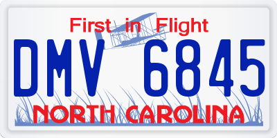 NC license plate DMV6845