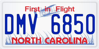 NC license plate DMV6850