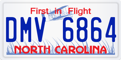 NC license plate DMV6864