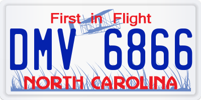 NC license plate DMV6866