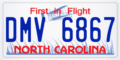 NC license plate DMV6867