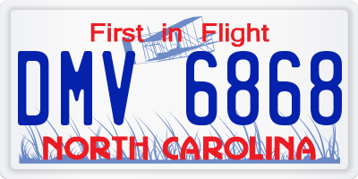 NC license plate DMV6868