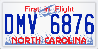 NC license plate DMV6876