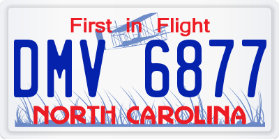 NC license plate DMV6877