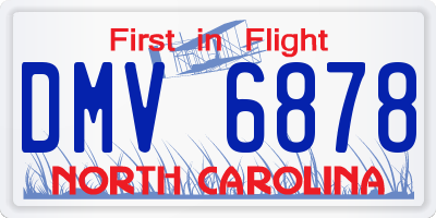 NC license plate DMV6878