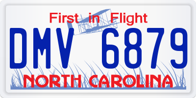 NC license plate DMV6879