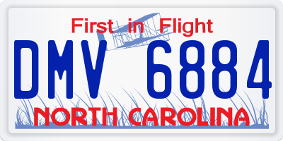 NC license plate DMV6884