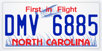 NC license plate DMV6885