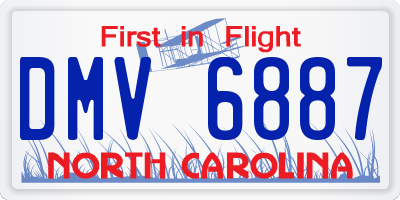 NC license plate DMV6887