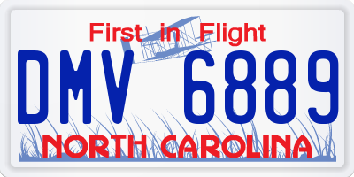 NC license plate DMV6889