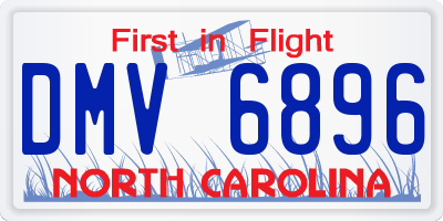 NC license plate DMV6896
