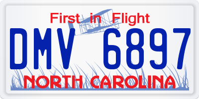 NC license plate DMV6897