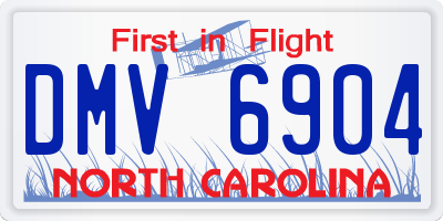 NC license plate DMV6904