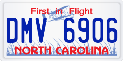NC license plate DMV6906