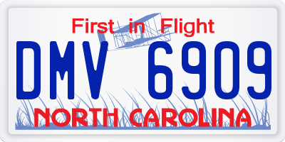 NC license plate DMV6909