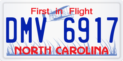 NC license plate DMV6917