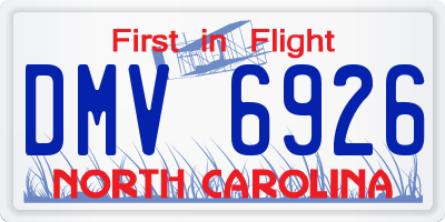 NC license plate DMV6926