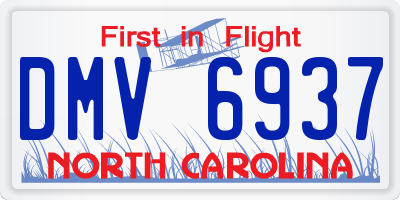 NC license plate DMV6937