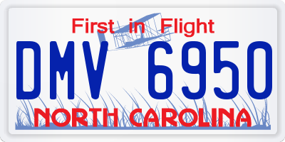 NC license plate DMV6950