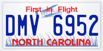 NC license plate DMV6952