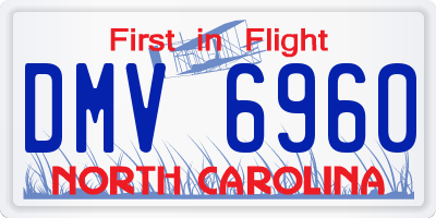 NC license plate DMV6960