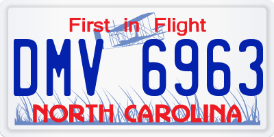 NC license plate DMV6963