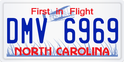 NC license plate DMV6969