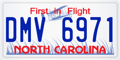 NC license plate DMV6971