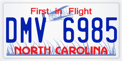 NC license plate DMV6985