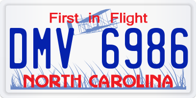 NC license plate DMV6986