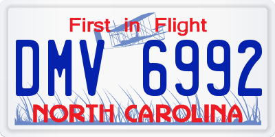NC license plate DMV6992