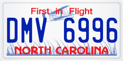 NC license plate DMV6996