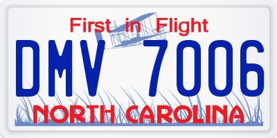 NC license plate DMV7006