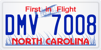 NC license plate DMV7008