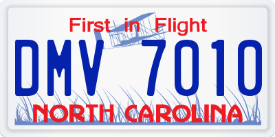 NC license plate DMV7010