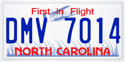 NC license plate DMV7014
