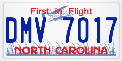 NC license plate DMV7017