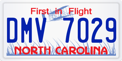NC license plate DMV7029