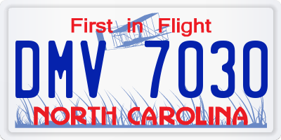 NC license plate DMV7030