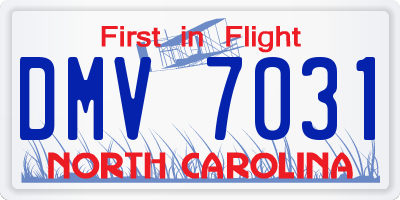 NC license plate DMV7031