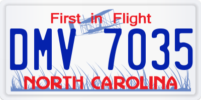 NC license plate DMV7035