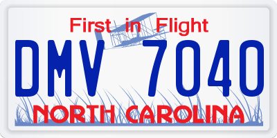 NC license plate DMV7040
