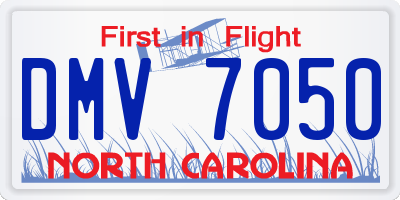 NC license plate DMV7050